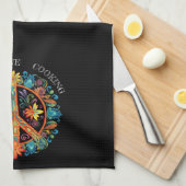 70er 60er Friedenszeichen farbig Geschirrtuch (Viertel Falte)