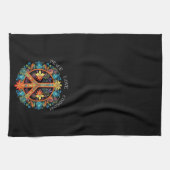 70er 60er Friedenszeichen farbig Geschirrtuch (Horizontal)