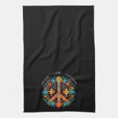 70er 60er Friedenszeichen farbig Geschirrtuch (Vertikal)