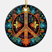 70er 60er Friedenszeichen farbig Keramik Ornament (Vorne)