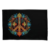 70er 60er Friedenszeichen farbig Kissenbezug (Vorderseite-Links)