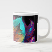 70er 60er Psychedelische Federn  Jumbo-Tasse (Rechts)