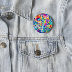 70er 60er Psychedelischer Hippie Retro Hip Button