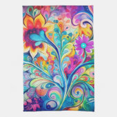 70er 60er Psychedelischer Hippie Retro Hip Geschirrtuch (Vertikal)