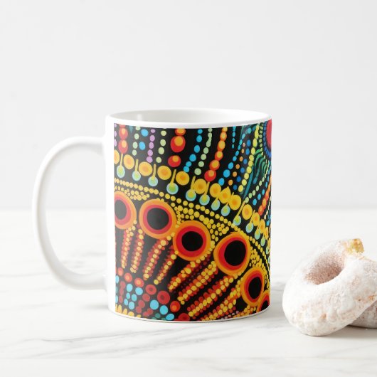 70er 60er psychedelischer Hippie Retro Hip Kaffeetasse (Mit Donut)