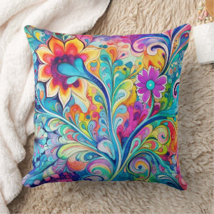 70er 60er Psychedelischer Hippie Retro Hip Kissen