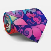 70er 60er Psychedelischer Hippie Retro Hip Krawatte (Gerollt)
