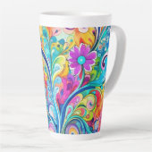 70er 60er Psychedelischer Hippie Retro Hip Milchtasse (Rechte Ecke)