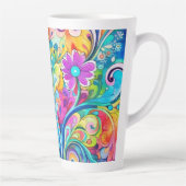 70er 60er Psychedelischer Hippie Retro Hip Milchtasse (Rechts)