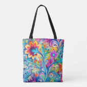 70er 60er Psychedelischer Hippie Retro Hip Tasche (Rückseite)