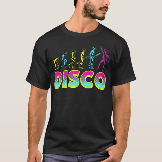 70er 80er 90s Disco Evolution Shirt Party Outfit (Vorderseite)