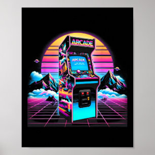 70er 80er 90s Vintag Retro Arcade Video Game Old S Poster