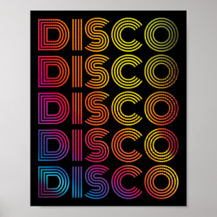 70er 80er Disco Tanzparty Vintage Retro Old School Poster