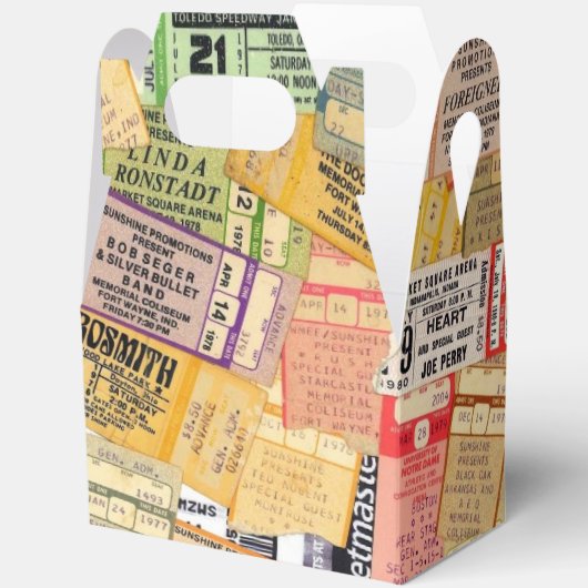 70er 80er Music Concept Ticket Stubs Gefallen Gesc Geschenkschachtel (Offen)