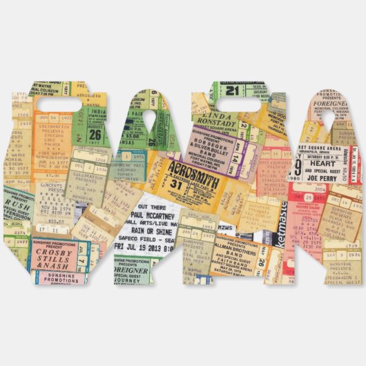 70er 80er Music Concept Ticket Stubs Gefallen Gesc Geschenkschachtel (Ungeklappt)