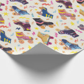 70er 80er Nostalgia Collage Roller Skate Geschenkpapier (Ecke)