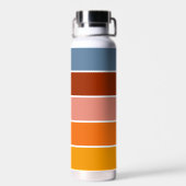 70er 80er Retro Streifen Trinkflasche (Rückseite)