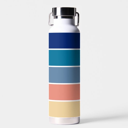 70er 80er Retro Streifen Trinkflasche (Vorne)