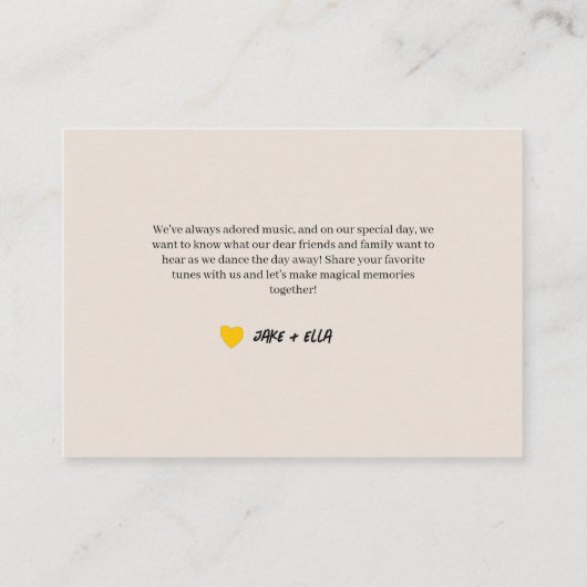 70er 80er Retro Wedding Song Request Insert Card (Rückseite)