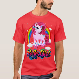 70er 80er Roller Girl Vintag Skaten Unicorn Gesche T-Shirt