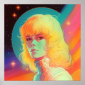 70er 80er sci-fi Frauen inspiriert Nostalgie Groov Poster (Vorne)