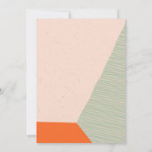 70er Abstrakt Retro Hochzeit in leuchtenden Farben Einladung (Rückseite)