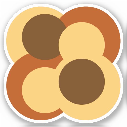 70er Abstrakte geometrische Rundformen Aufkleber (Vorderseite)