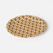 70er Abstrakte geometrische Rundformen Pappteller (Schrägansicht)