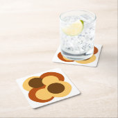 70er Abstrakte geometrische Rundformen Rechteckiger Pappuntersetzer (Vor Ort)