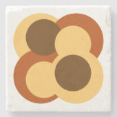 70er Abstrakte geometrische Rundformen Steinuntersetzer (Vorderseite)