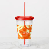 70er Ästhetik Orange Swirl Acryltrinkbecher (Vorderseite)