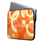 70er Ästhetik Orange Swirl Laptopschutzhülle (Vorderseite Links)