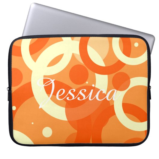 70er Ästhetik Orange Swirl Laptopschutzhülle (Vorderseite)