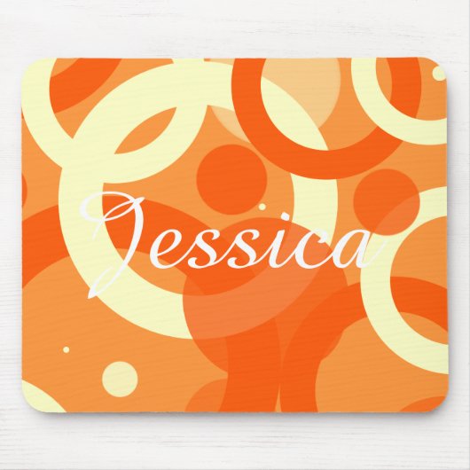 70er Ästhetik Orange Swirl Mousepad (Vorne)