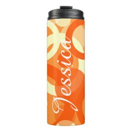 70er Ästhetik Orange Swirl Thermosbecher