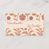 70er-Blume, die mit Namen Cream Boho Style handgem Visitenkarte (Vorderseite)