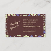 70er-Blume, handgefertigt von Name Brown Boho Stil Visitenkarte (Rückseite)