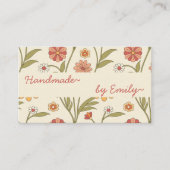 70er-Blume, handgefertigt von Name Brown Boho Stil Visitenkarte (Vorderseite)