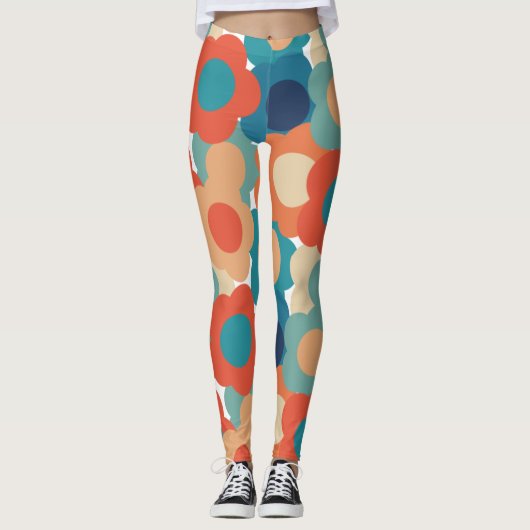 70er Blume Leggings (Vorderseite)