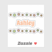 70er Blume Niedliche Blume Zeile Personalisiert Na Aufkleber (Blatt)