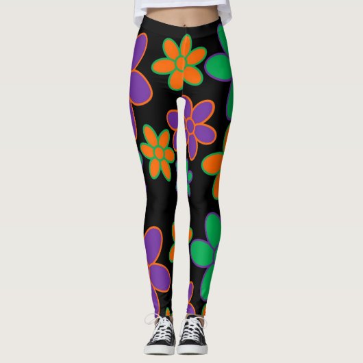 70er Blume Power Leggings (Vorderseite)