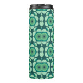 70er Blumenvibe - grün und blau Thermosbecher (Rückseite)