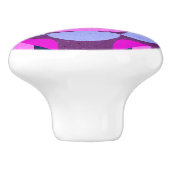 70er Blumenvibe - rosa und lila - afrikanischer Dr Keramikknauf (Seitenansicht)