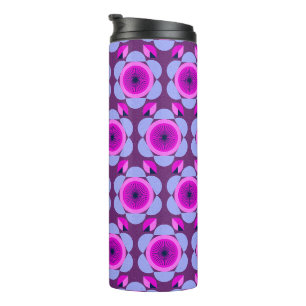 70er Blumenvibe - rosa und lila - afrikanischer Dr Thermosbecher