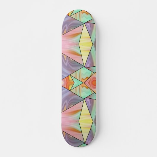 70er Boho Marble Vibes Skateboard (Vorne)