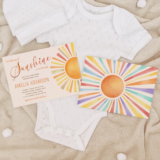 70er Boho Sun "Little Ray of Sunshine" Kinderdusch Einladung