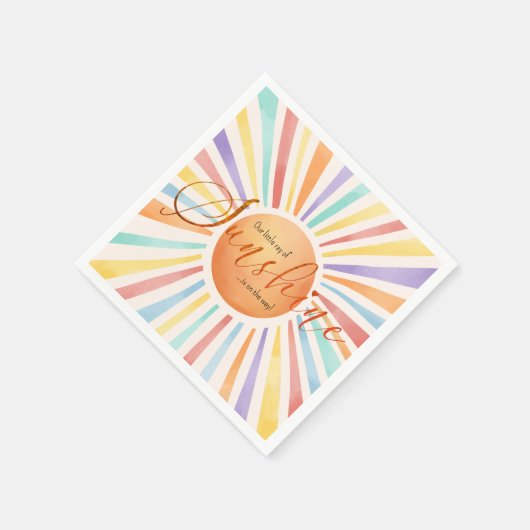 70er Boho Sun "Little Ray of Sunshine" Kinderdusch Serviette (Ecke)