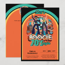 70er Boogie Retro Disco Tanz Geburtstagsparty