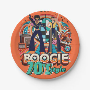 70er Boogie Retro Disco Tanz Partyware Essen Pappteller