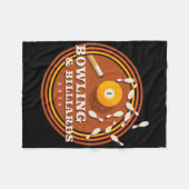 70er Bowling und Billard Fleecedecke (Vorderseite (Horizontal))